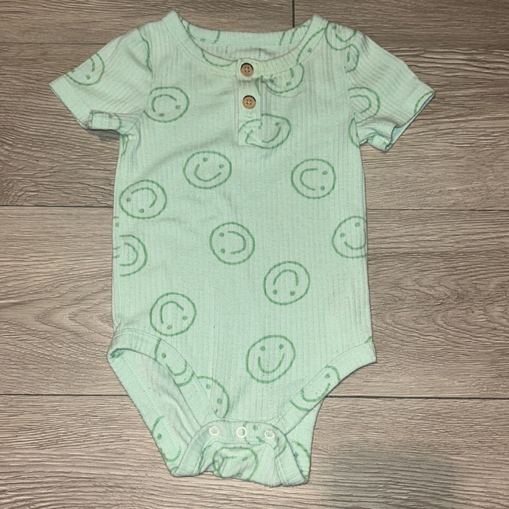 Green Smiley 😊 face Onesie